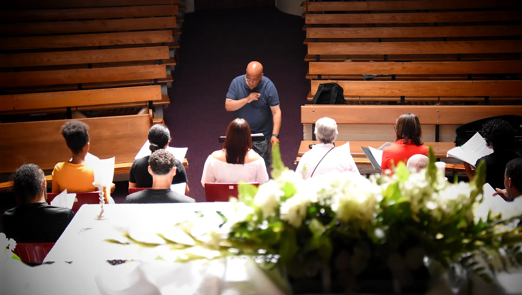 St. Luke’s Chorale 2024 concert preparation photograph