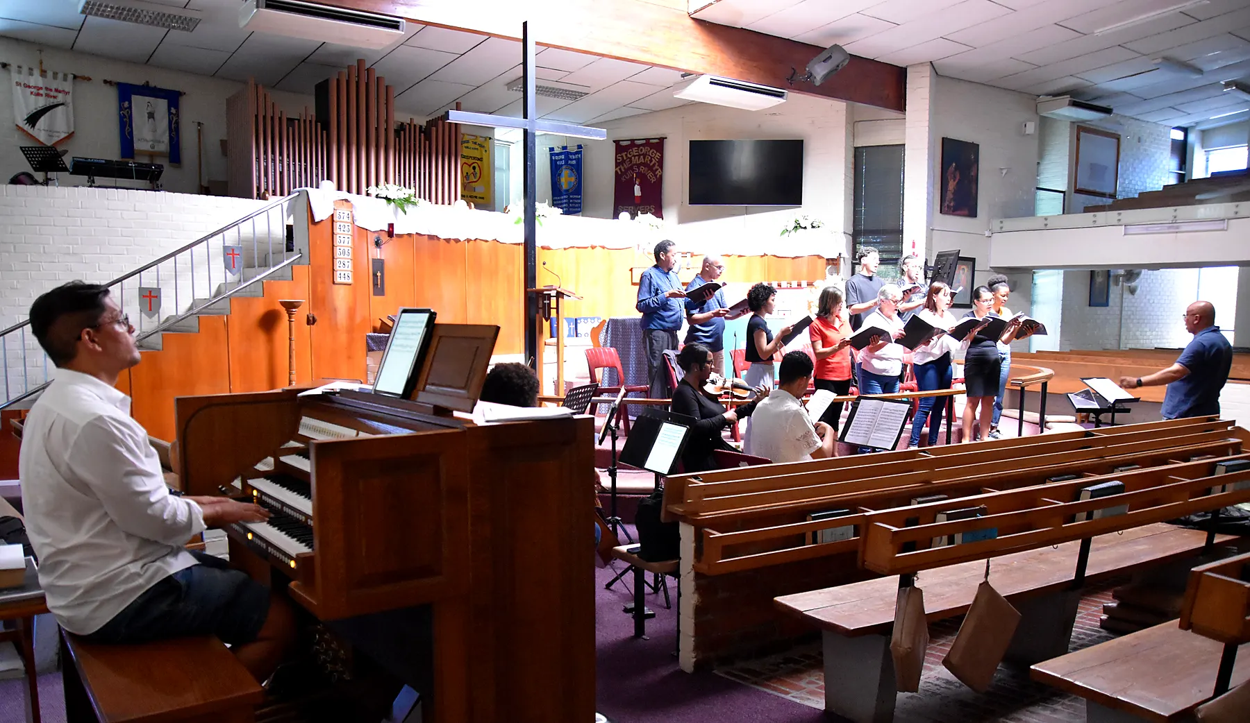 St. Luke’s Chorale 2024 concert preparation photograph